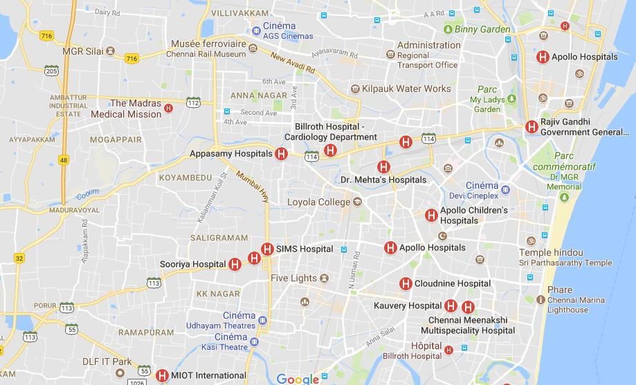 karta Chennai bolnice