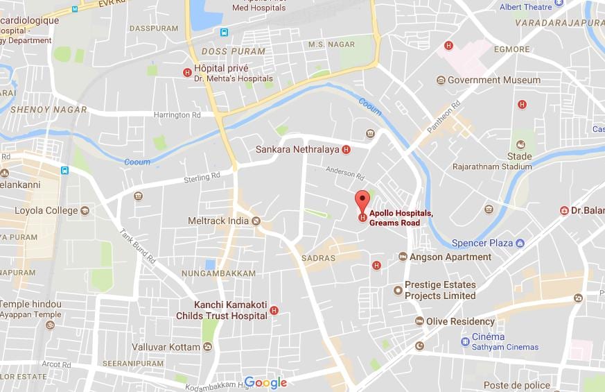 Apollo bolnica Chennai nungambakkam, koji karti