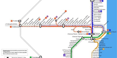 Chennai prigradskim željezničkim karti